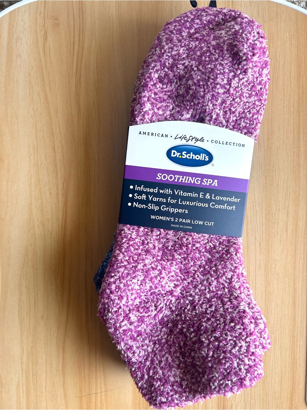 Dr. Scholl's 2 pair Purple and Blue Blend Soothing Spa Low Cut Socks